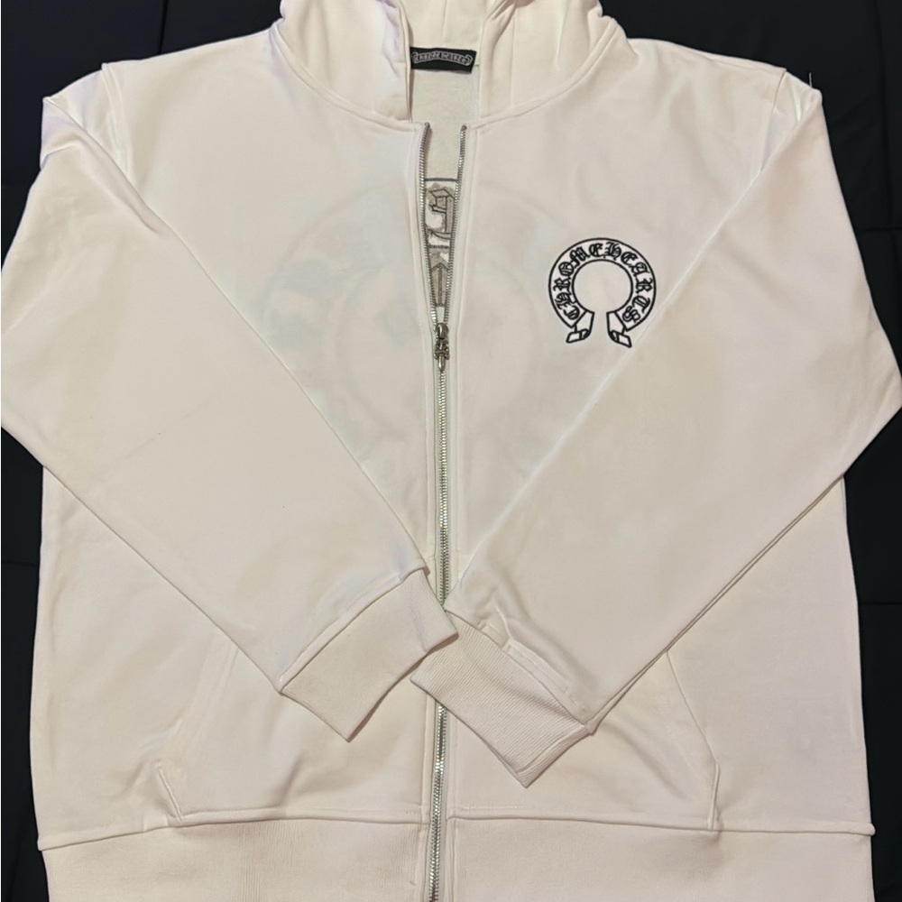 Chrome Hearts White Hoodie with Black Label